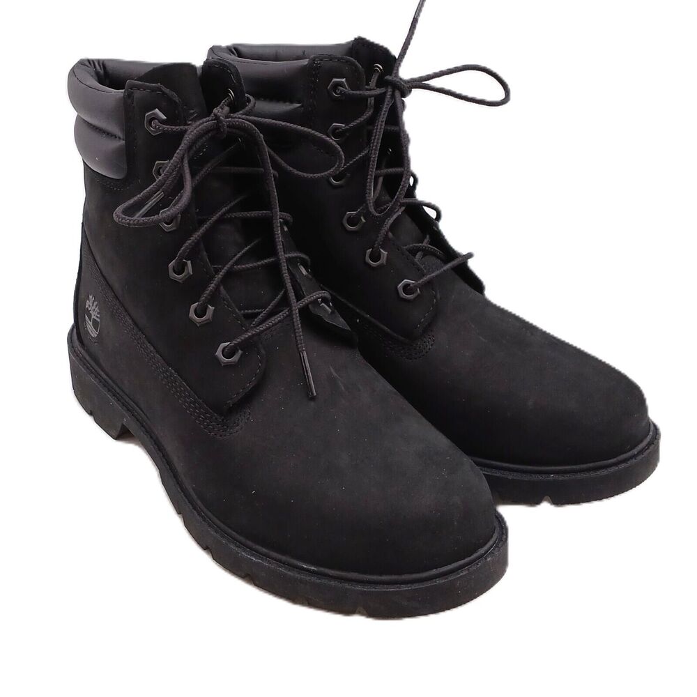 Timberland Linden Woods Women's Black Nubuck Leather Combat Boots Waterproof